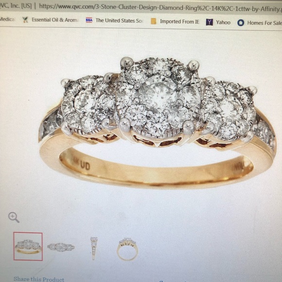 Affinity 1 cttw Genuine Diamond Yellow Gold sz 5.5 - Picture 6 of 7